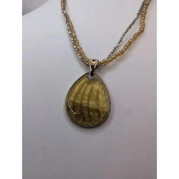 Kc Kenneth Cole Multistrand Necklace With Teardrop Pendant - Picture 3 of 5